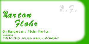 marton flohr business card